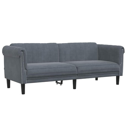 Sofa Set Dark grey Velvet (100% polyester), plywood, solid wood