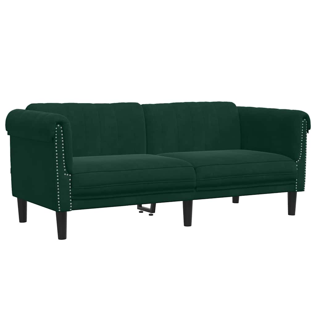 Sofa Set Dark Green Velvet, plywood, solid wood 3-piece settee
