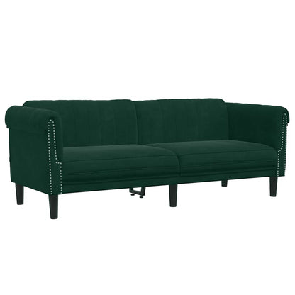 Sofa Set Dark Green Velvet, plywood, solid wood 3-piece settee