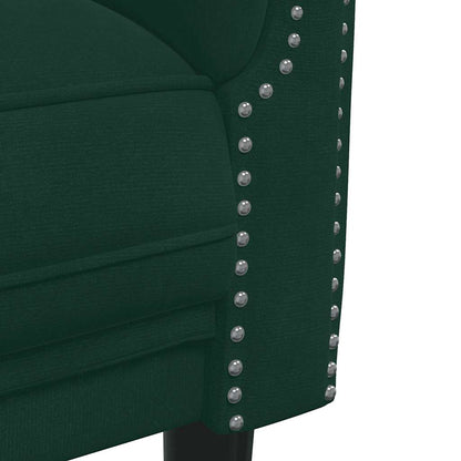 Sofa Set Dark Green Velvet, plywood, solid wood 3-piece settee