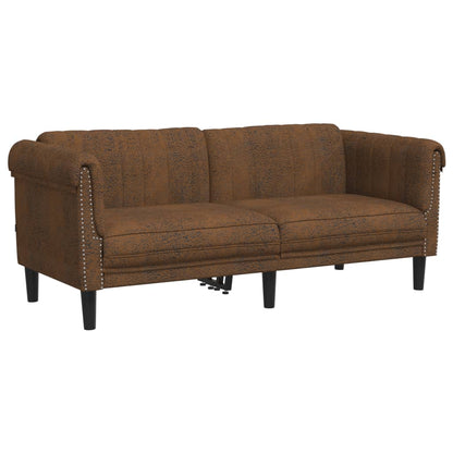 Sofa Set Brown Velvet, Plywood, Solid Wood Medium