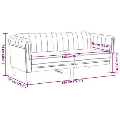 Sofa Set Brown Velvet, Plywood, Solid Wood Medium