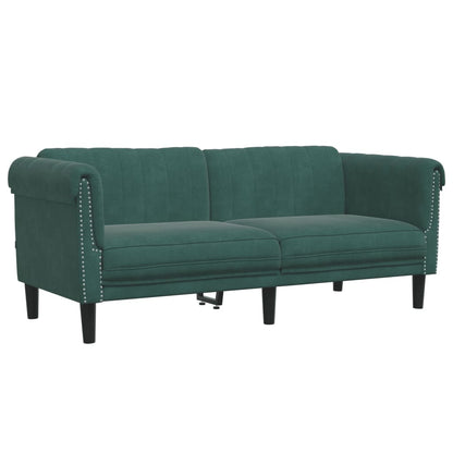 Sofa Set Dark Green Velvet 2-Seater Ergonomic Sofa Set