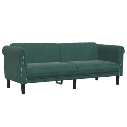 Sofa Set Dark Green Velvet 2-Seater Ergonomic Sofa Set