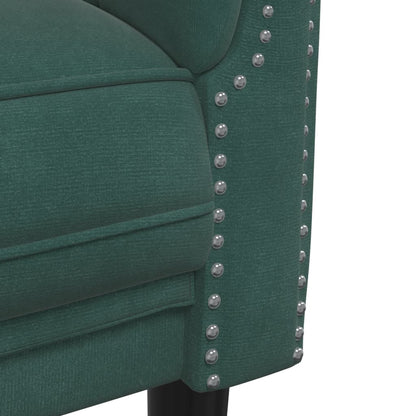 Sofa Set Dark Green Velvet 2-Seater Ergonomic Sofa Set
