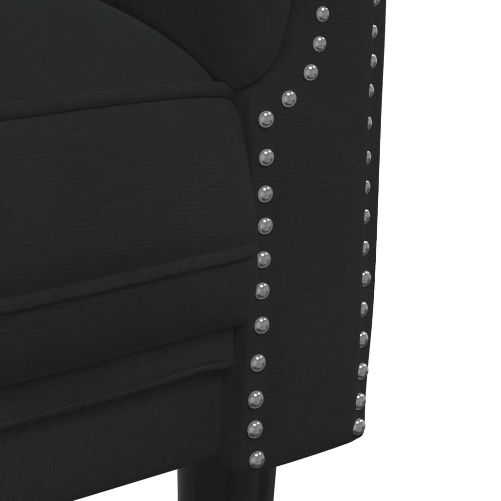 Sofa Set Black Velvet, plywood, solid wood Large Durable