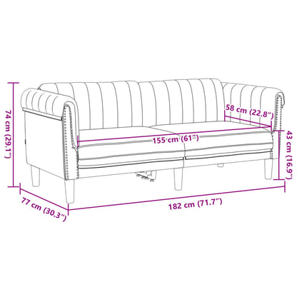 Sofa Set Brown Velvet (100% polyester), plywood, solid wood