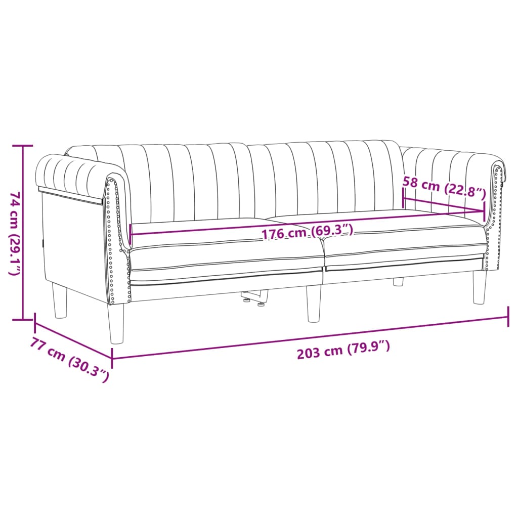 Sofa Set Brown Velvet (100% polyester), plywood, solid wood