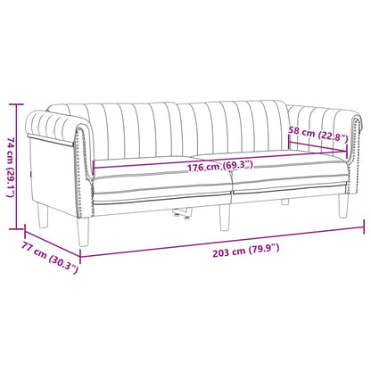 Sofa Set Brown Velvet (100% polyester), plywood, solid wood