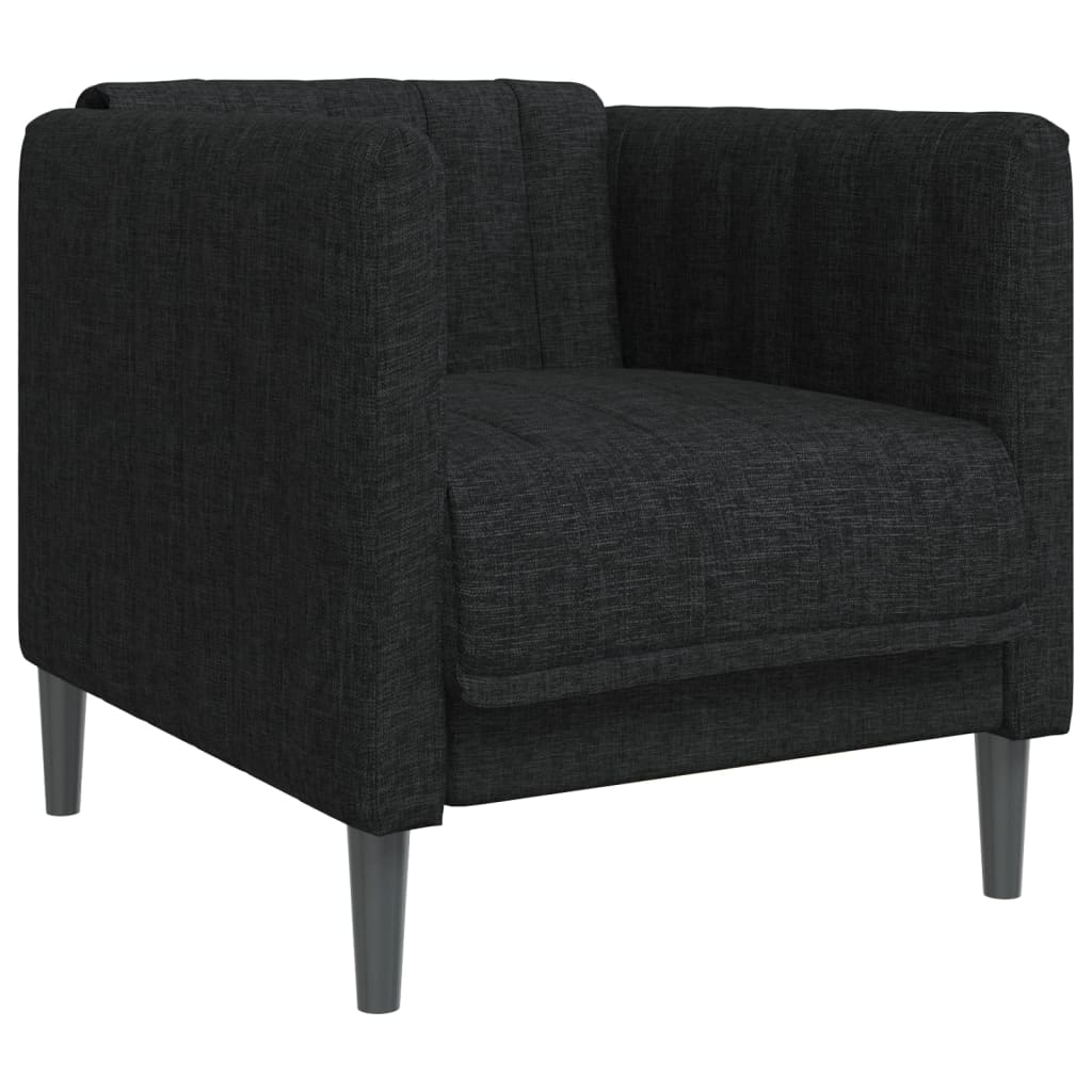 Sofa Set Black Polyester, Plywood, Solid Wood Durable Sofa Set