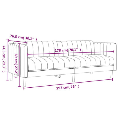 Sofa Set Black Polyester, Plywood, Solid Wood Durable Sofa Set