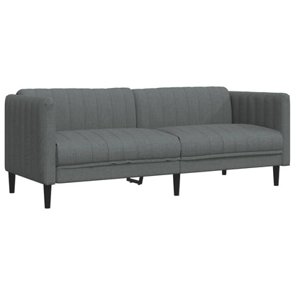 Sofa Set Dark Grey 100% Polyester, Plywood, Solid Wood Medium