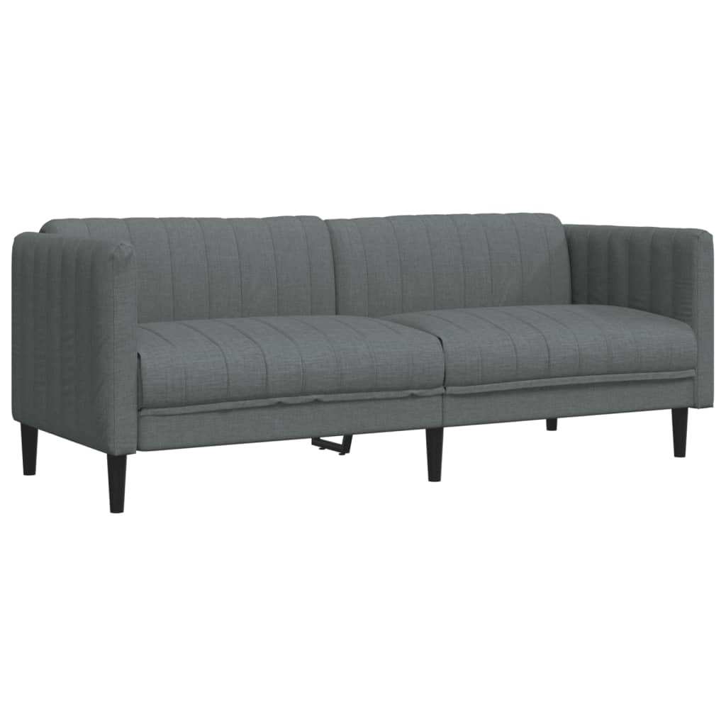 Sofa Set Dark Grey 100% Polyester, Plywood, Solid Wood Medium