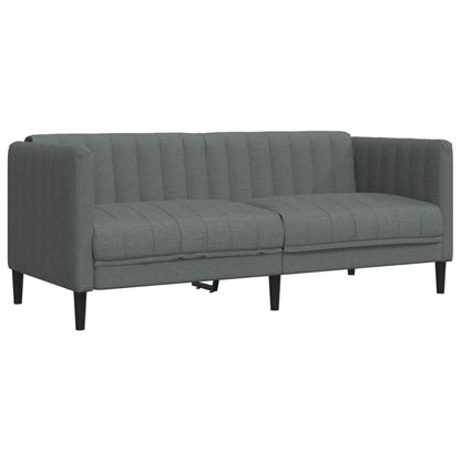 Sofa Set Dark Grey 100% Polyester, Plywood, Solid Wood Medium