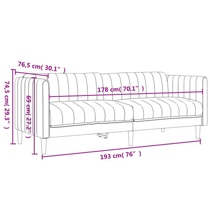 Sofa Set Dark Grey 100% Polyester, Plywood, Solid Wood Medium