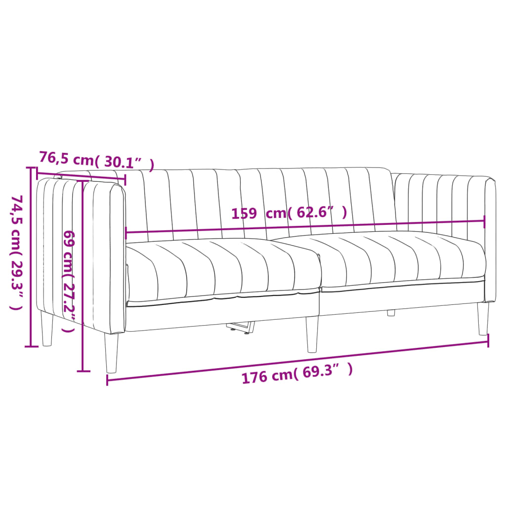 Sofa Set Dark Grey 100% Polyester, Plywood, Solid Wood Medium