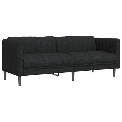 Sofa Set Black Polyester, Plywood, Solid Wood 2-seater and 3-seater