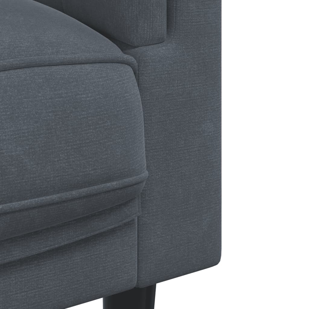 Sofa Set Dark grey Velvet (100% polyester), plywood, solid wood