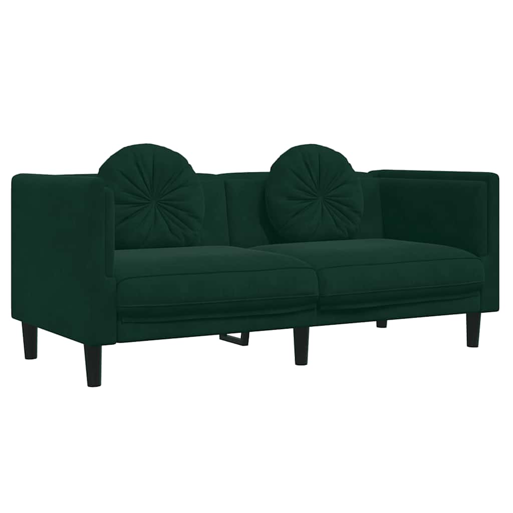 Sofa Set Dark Green Velvet (100% polyester) Includes 3 pieces