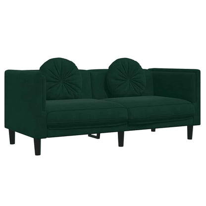 Sofa Set Dark Green Velvet (100% polyester) Includes 3 pieces