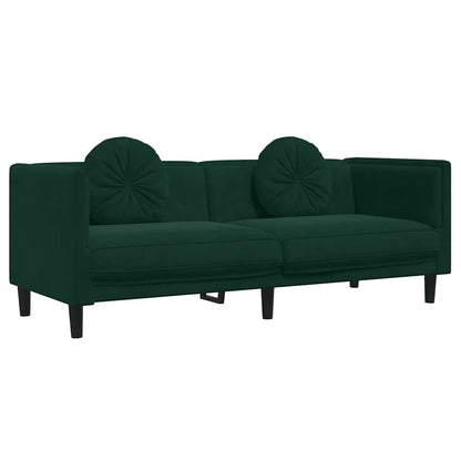 Sofa Set Dark Green Velvet (100% polyester) Includes 3 pieces