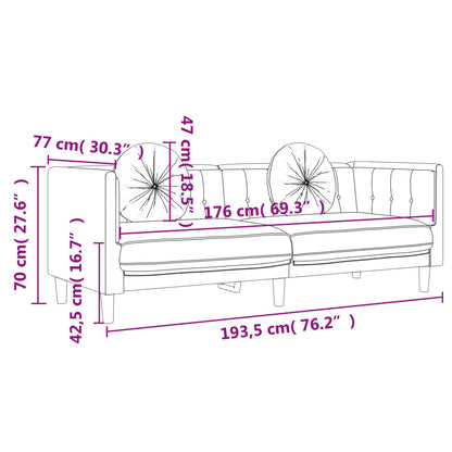 Sofa Set Black Velvet, Plywood, Solid Wood 3 Piece
