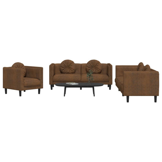 Sofa Set Brown Velvet Sofa Set Rectangular Modern Seats Many