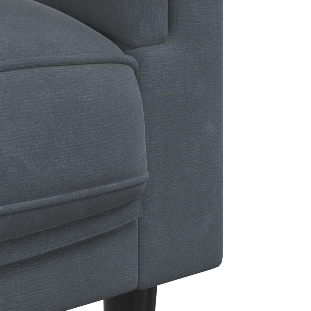 Sofa Set Dark Gray Velvet (100% polyester), plywood, solid wood