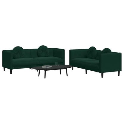 Sofa Set Dark Green Velvet (100% polyester), plywood, solid wood