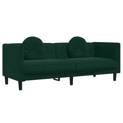 Sofa Set Dark Green Velvet (100% polyester), plywood, solid wood