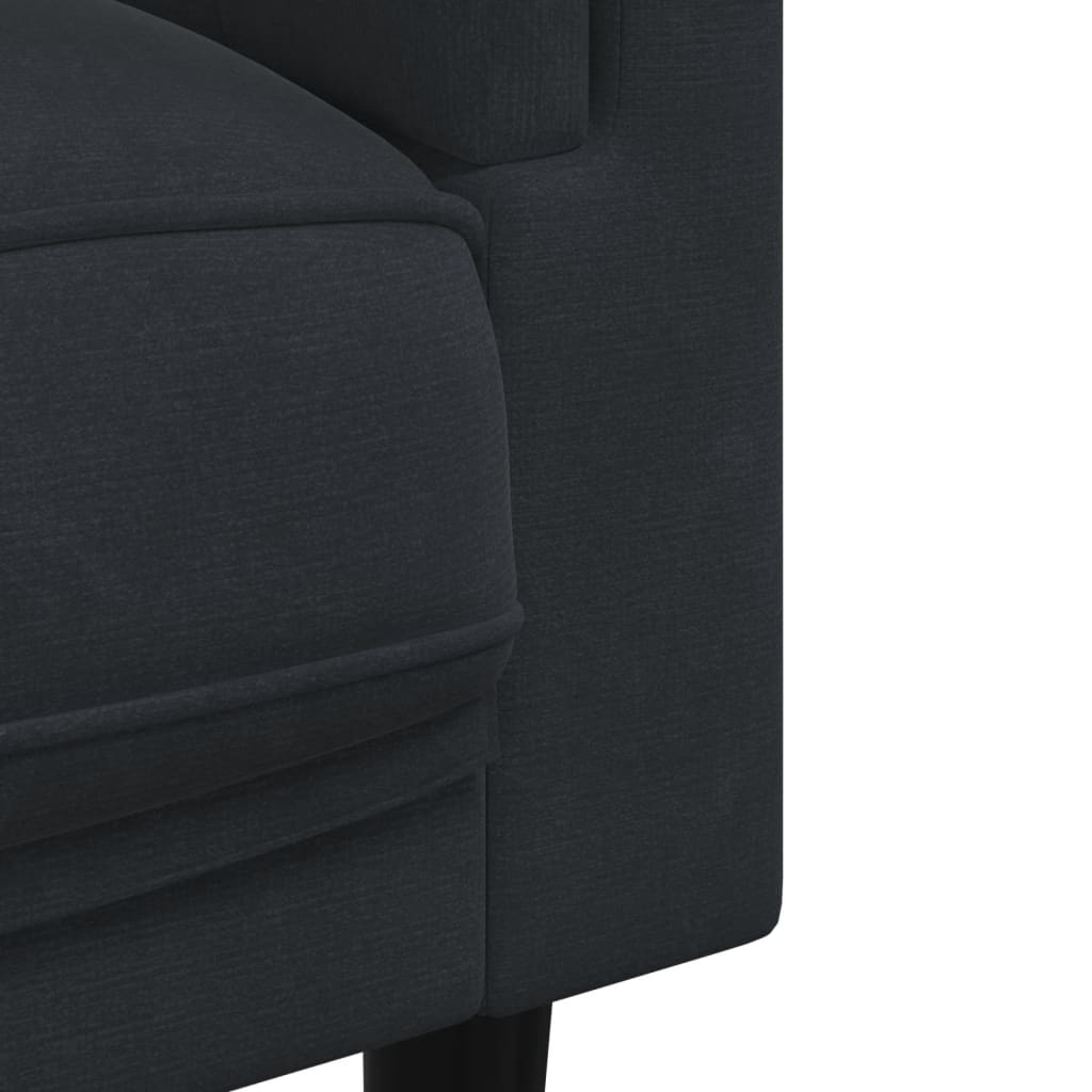 Sofa Set Black Velvet, Plywood, Solid Wood Standard Sofa Set