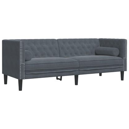 Chesterfield Sofa Set Dark Grey