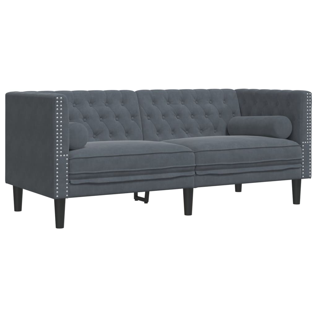 Chesterfield Sofa Set Dark Grey