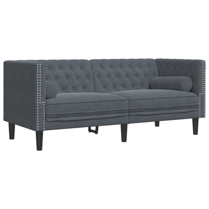 Chesterfield Sofa Set Dark Grey
