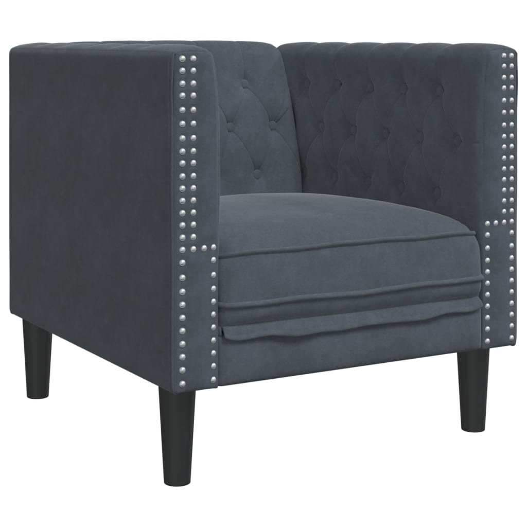 Chesterfield Sofa Set Dark Grey