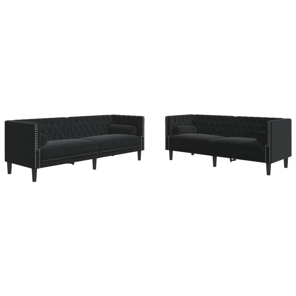 Chesterfield Sofa Set Black