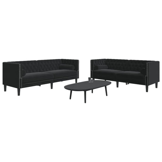 Chesterfield Sofa Set Black