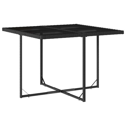 Garden Dining Set Black and Cream White