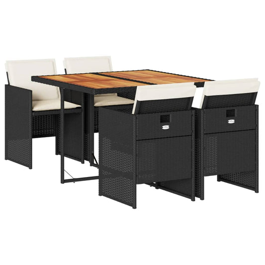 Garden Dining Set Black and cream