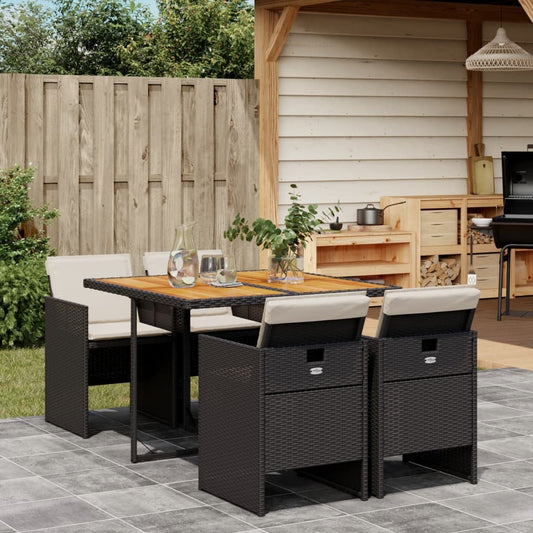 Garden Dining Set Black and cream