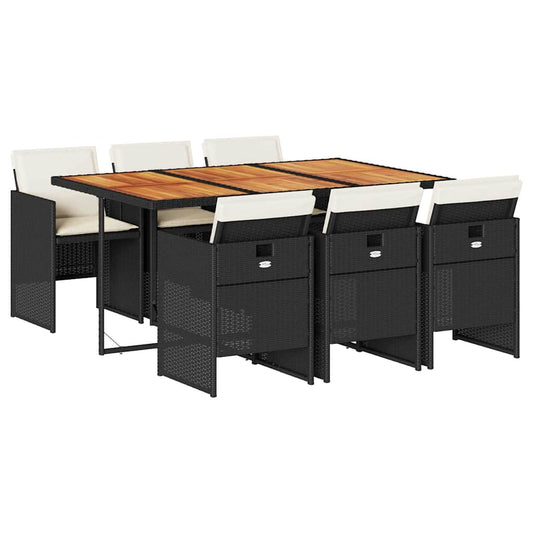 Garden Dining Set Black, Brown, Cream White