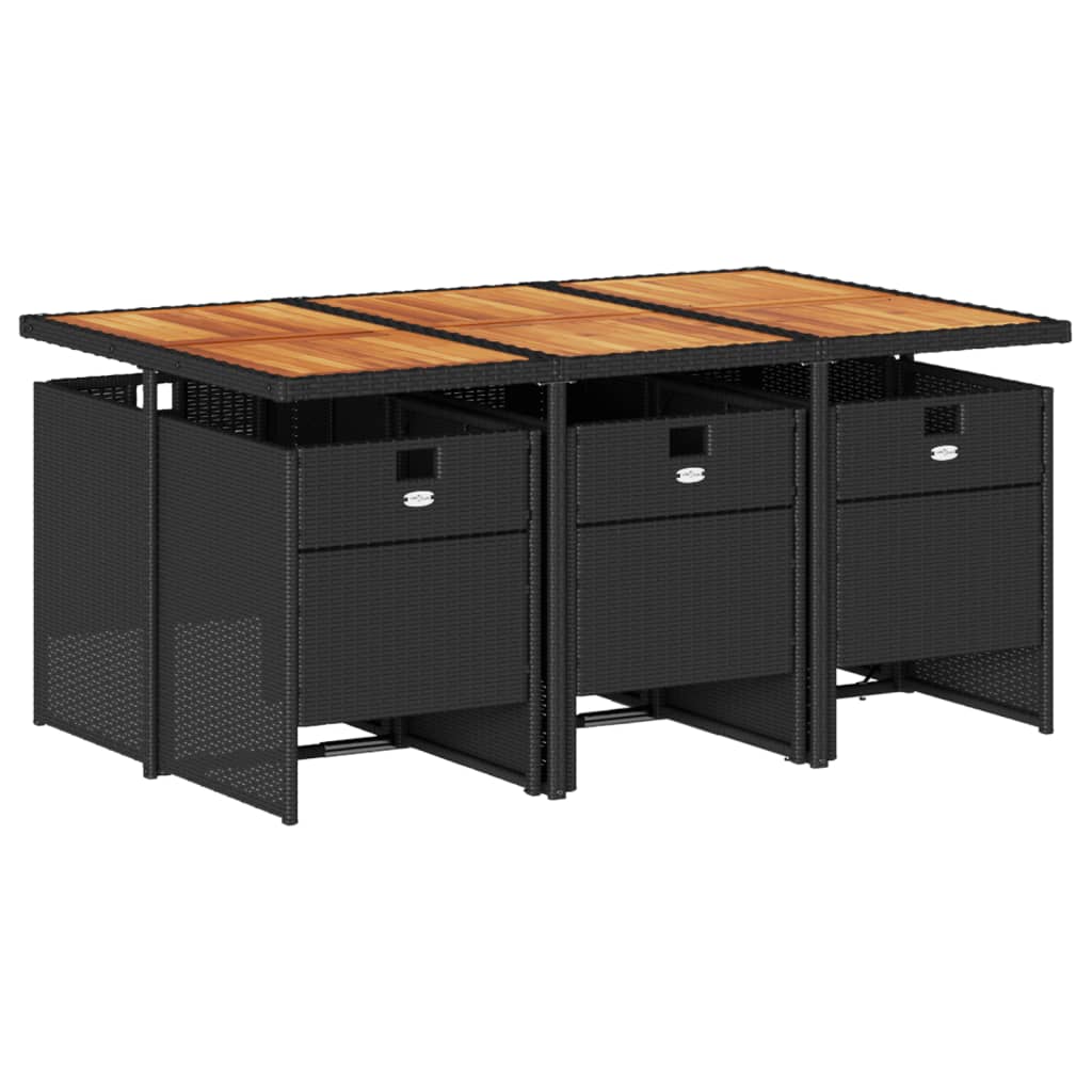 Garden Dining Set Black, Brown, Cream White