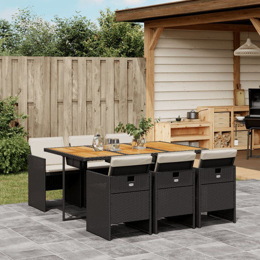 Garden Dining Set Black, Brown, Cream White