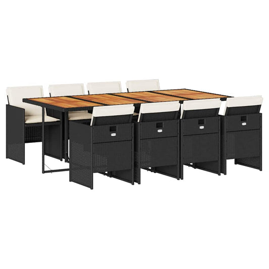 Garden Dining Set Black and brown