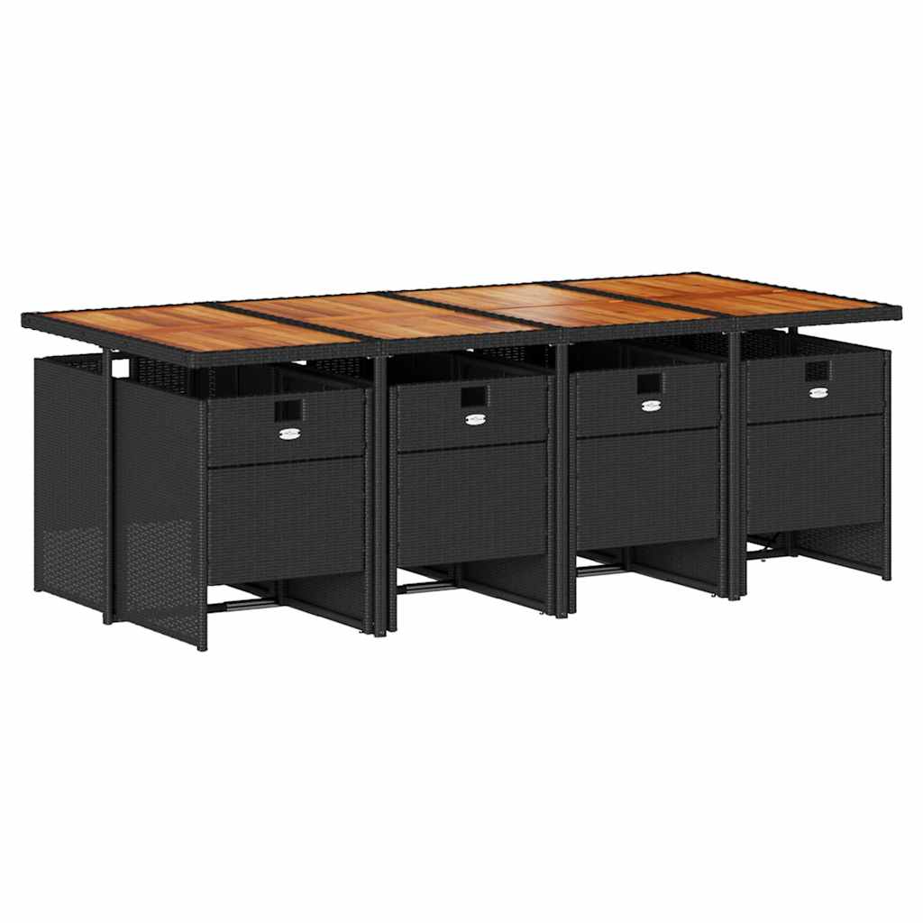 Garden Dining Set Black and brown