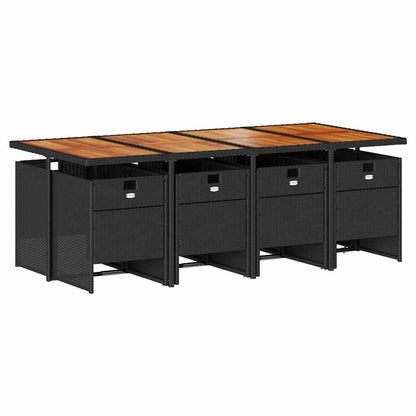 Garden Dining Set Black and brown