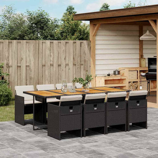 Garden Dining Set Black and brown
