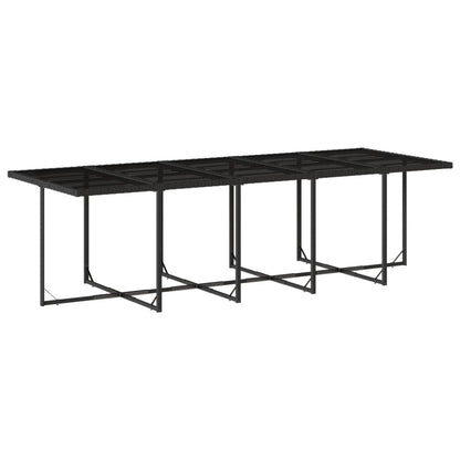 Garden Dining Set Black PE Rattan 10-seater Adjustable Armrests