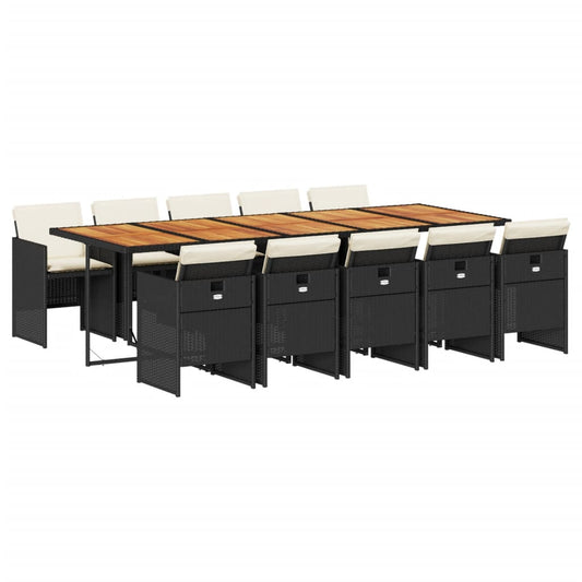 Garden Dining Set Black and brown