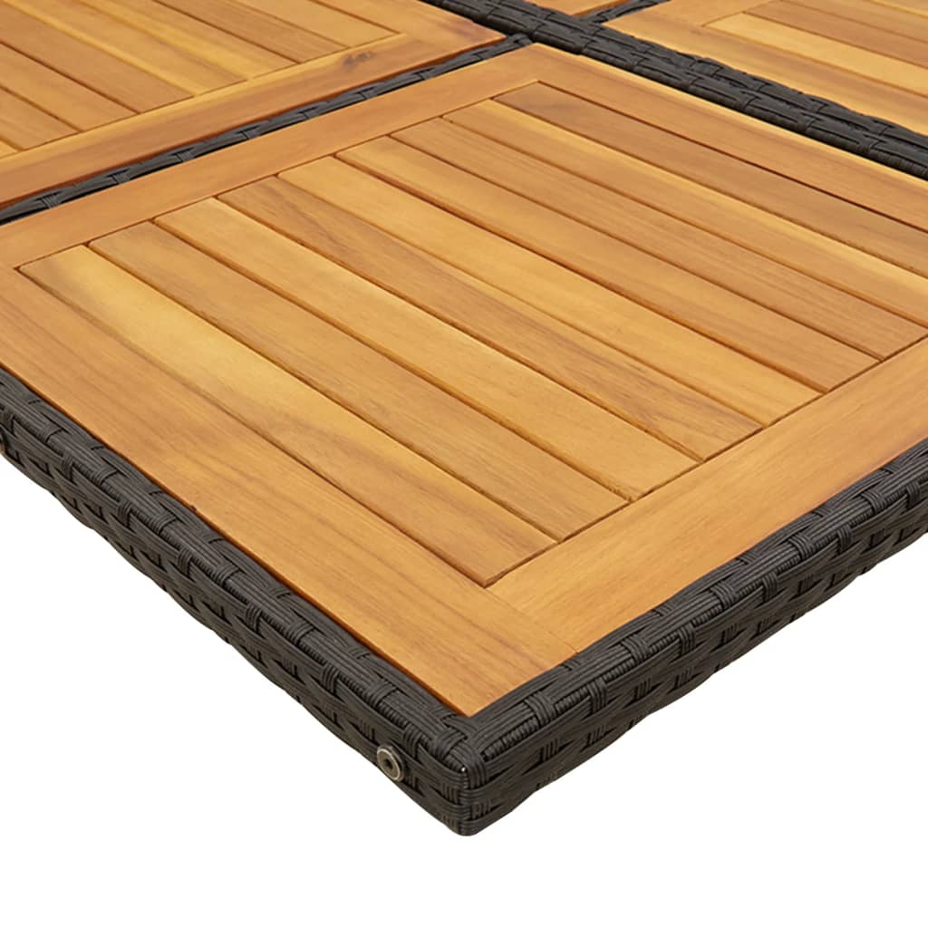 Garden Dining Set Black and brown